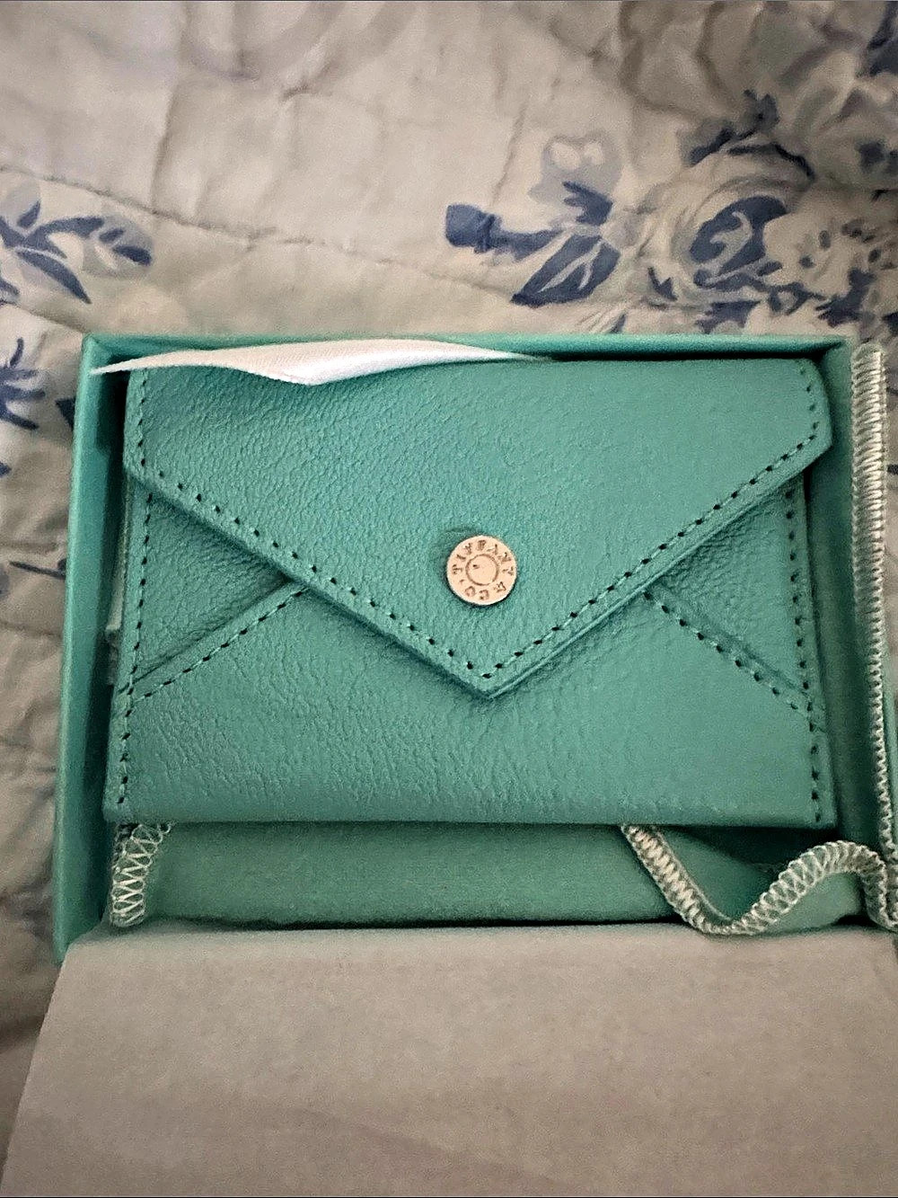 Tiffany & Co. Envelope Card Case. Green